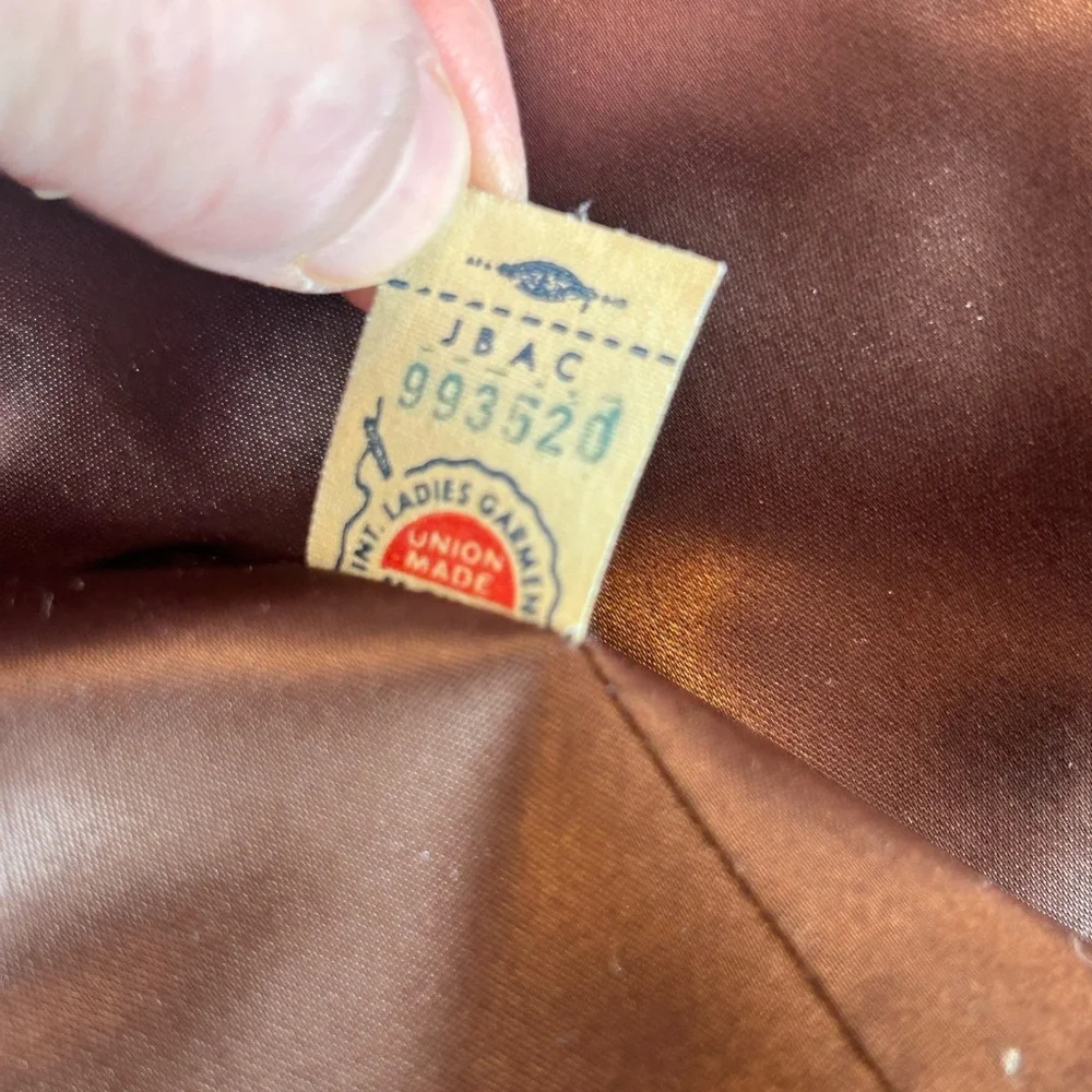 Vintage 60s Faux Fur Coat Brown Size L USA Mad Men - Picture 9 of 13